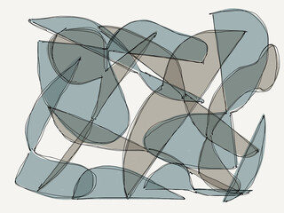 Formes géométriques bleues et grises © Joletchimy