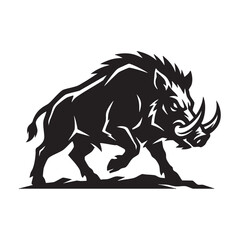 Obraz premium Boar silhouette vector on white background 