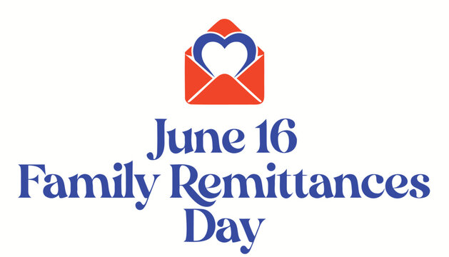 International family remittances day celebration graphic with red envelope icon