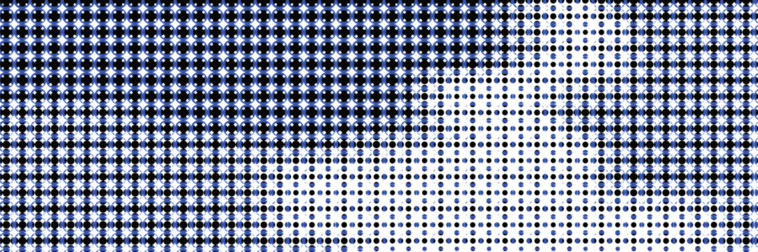 Abstract duotone halftone pattern background with blue and black dots : Retro comic book print effect background in black and blue: Retro comic book print effect background in black and blue