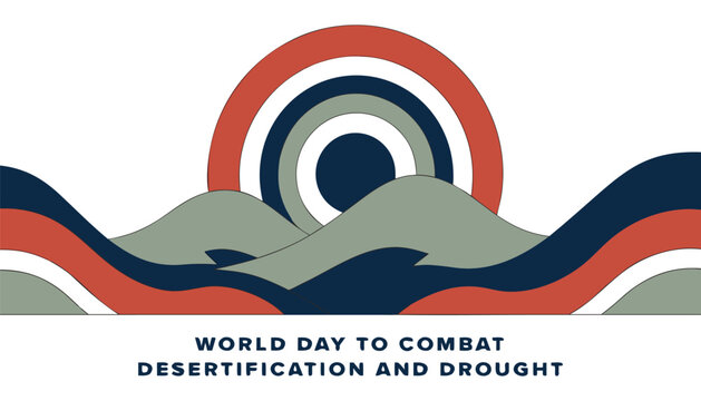 Symbolic graphic design for world day to combat desertification and drought