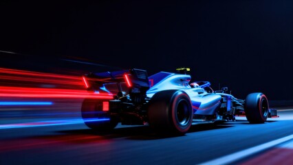 Obraz premium Race car on track at night