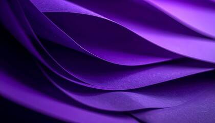 Abstract Background Featuring Curving Layers of Deep Velvet Violet Paper Art with Elegant Shadows and Smooth Gradient Textures