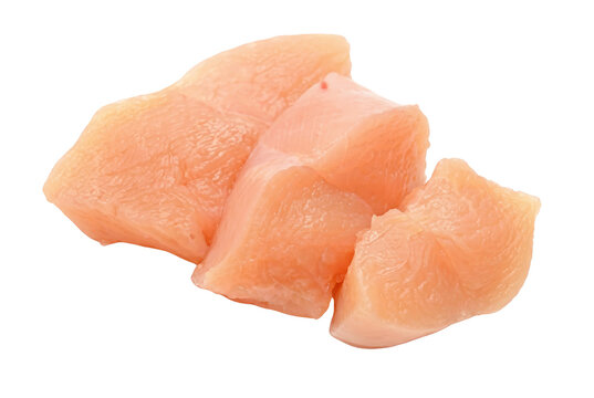 Three pieces of fresh raw chicken breast fillet