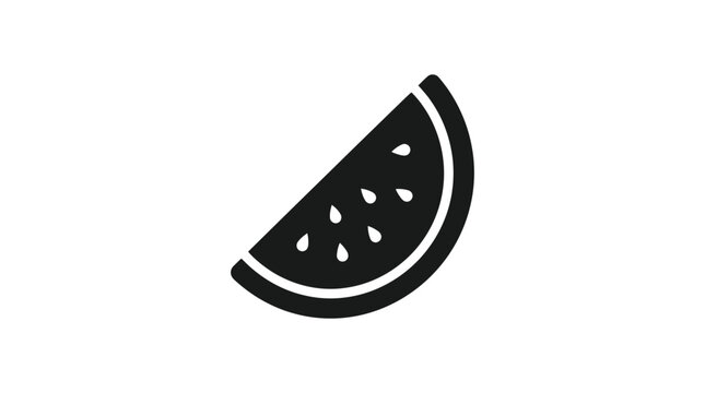 Watermelon slice graphic a black and white silhouette