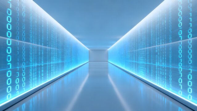 Digital corridor with binary code