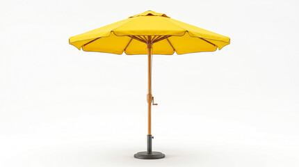 Obraz premium Yellow Patio Umbrella Open on White Background
