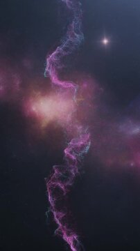 Vertical Cosmic Rift in a Vibrant Nebula Generative AI