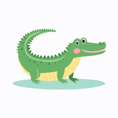 Fototapeta premium Cute Cartoon Alligator Illustration