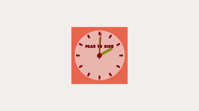A bright orange clock flutters within a playful frame, each tick reminding us of the joy that comes from moments. The inscription PLAN VS RISK appears on the clock