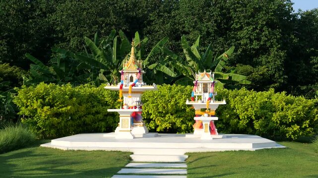 Thai spirit house in park