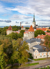 Obraz premium Tallinn Old Town Towers and Toompark