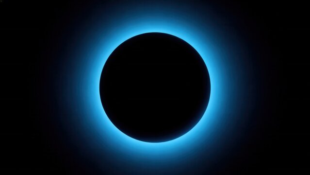Celestial eclipse with blue aura