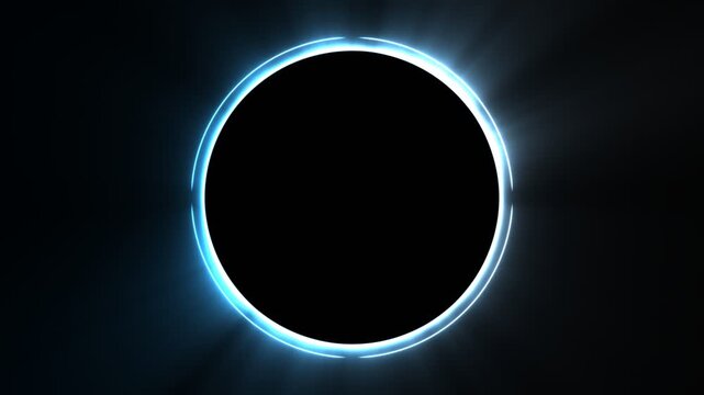 Icy Blue Frozen Circular Facecam Border Round White Frost Frame Loop 4K