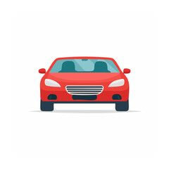 Fototapeta premium Red car flat vector illustration