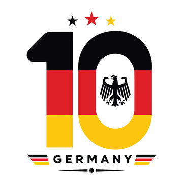 Number 10 germany logo with eagle and stars