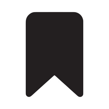 Black bookmark icon graphic for digital interface design with bookmark favorite interface