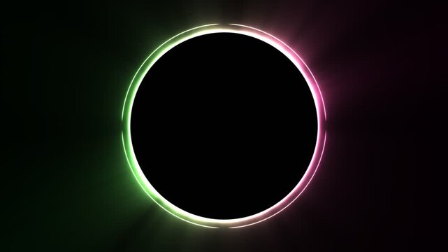 Round Lime Pink Vibrant Dual Tone Streamer Facecam Circular Border Overlay 4K