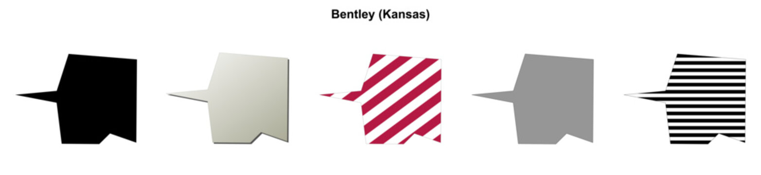Bentley (Kansas) blank outline map set