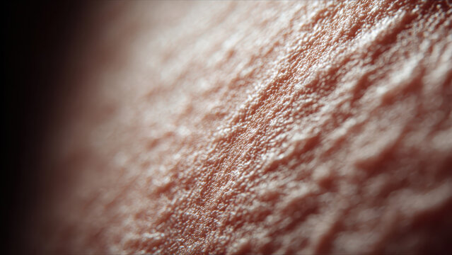 Extreme macro shot of human skin, showcasing its detailed texture and natural patterns.