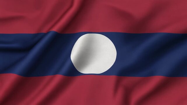 Realistic Waving Laos National Flag 4K Generative AI