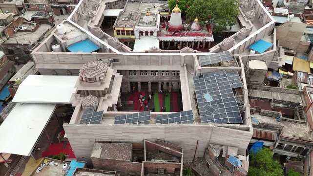 Cinematic Aerial Footage of Vindhyachal Dham in Mirzapur, India