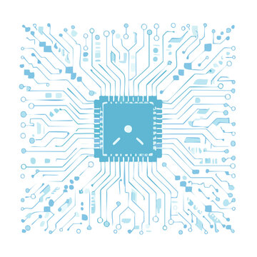 Abstract Circuit Board with Cat Microchip