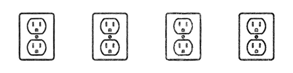 Monochrome sketch american outlet icon design set © David Zydd