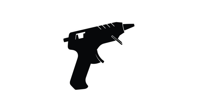 Hot Glue Gun Silhouette A Black Shape Against White Background