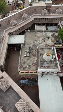 Drone Flyover of Vindhyachal Dham Showing Temple Complex and Pilgrim Activity