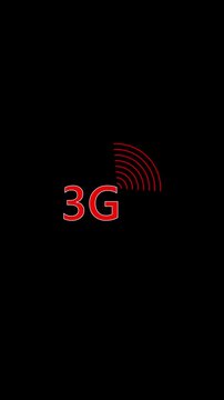 A minimalist display of the 3g network signal indicator on a dark background. Network signal concept for interface visuals. Network signal simple connectivity display for systems.