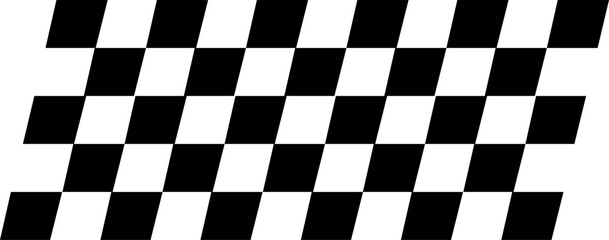 Obraz premium Racing checkered flag vector icon with perspective speed motion effect for motorsport design.