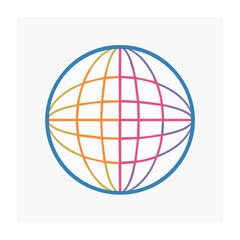 Obraz premium Colorful Globe Icon - Flat Design