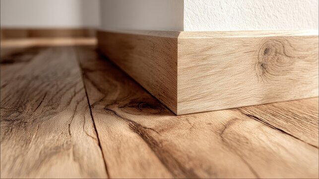 Stunning photo of close-Up of White Oak Flooring Corner | Showcasing the Elegance and Durability of Hardwood Floors.