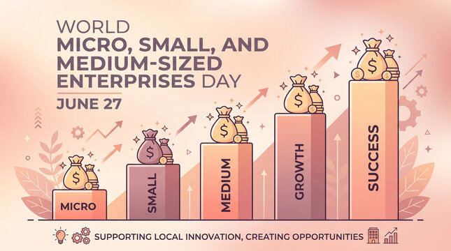 World Micro, Small, and Medium-Sized Enterprises Day with Growth and Success Concept