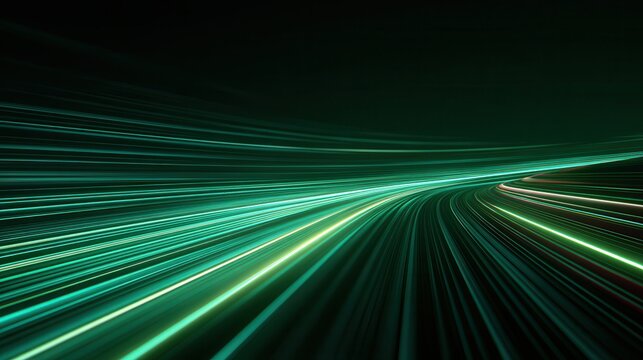 Stunning photo of futuristic race speed glowing lines background.