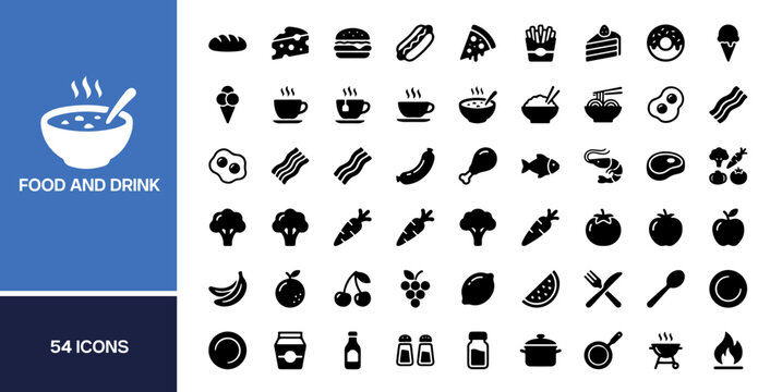 Restaurant various food line icon set. Restaurant menu pizza beverage burger grill icons .Vector illustration transparent PNG .