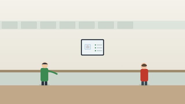 Heat pump installation project validation flat design animation for customer approval concept