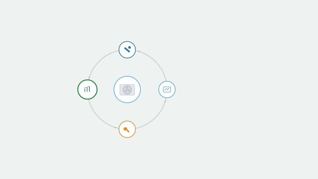 Heat pump performance optimization dashboard flat design animation for smart energy management concept