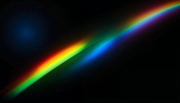 Color Spectrum Light Beam Through Darkness