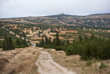 Obraz premium Open Krkonose highland near Vosecka bouda