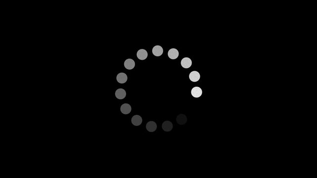 Dots, circle and animation icon for loading with waiting, slow connection and problem for online glitch.Motion graphic and animation background .