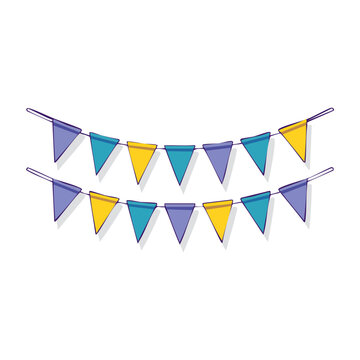 Cartoon triangle flags decoration