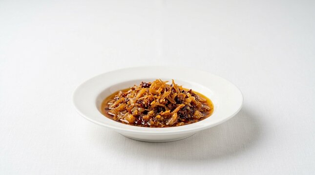 XO Sauce Umami Seafood Condiment White Bowl - Hong Kong Dried Scallop Shrimp Paste Food Photography