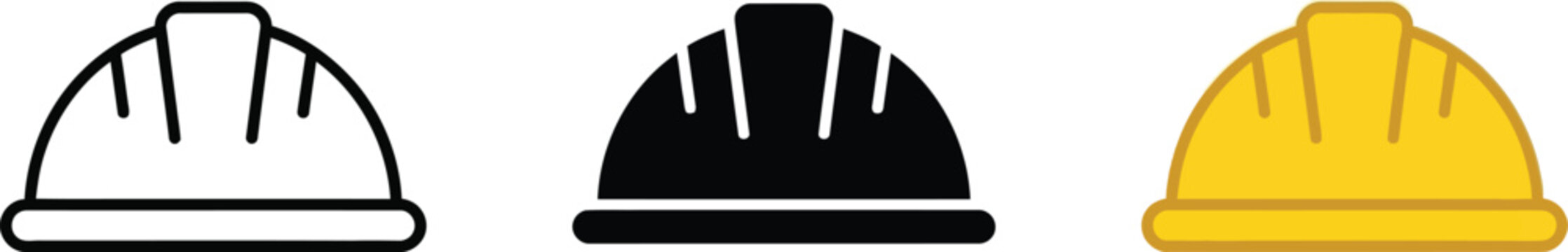 Helmet icons set. Helmet sign and symbol. Construction helmet icon, Construction safety gear, Industrial head protection, Worksite PPE, Building site safety, Hard hat designs