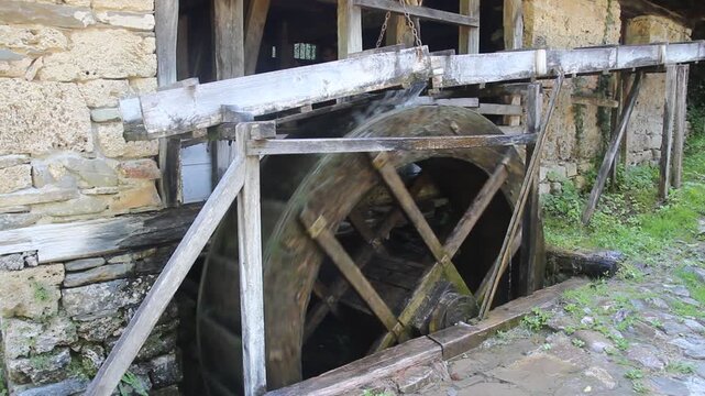 Wooden water wheel in Etar village, Bulgaria
