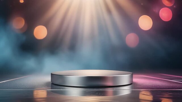 Futuristic Product Podium with Cinematic Smoky Lighting 4K Generative AI