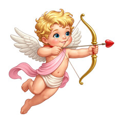 Obraz premium PNG Cute cherub with bow.