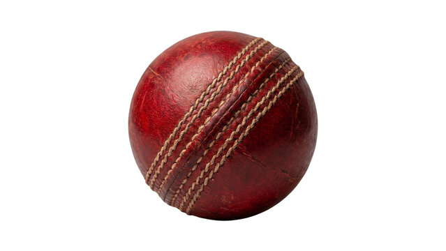 Classic Cricket Ball Isolated PNG on Transparent Background for Sports Graphics and Game Assets