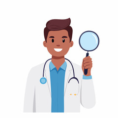 Fototapeta premium Doctor holding a magnifying glass